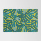 Monstera Leaves in Teal Rug Gallery Image 2