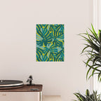 Monstera Leaves in Teal Poster Gallery Image 2