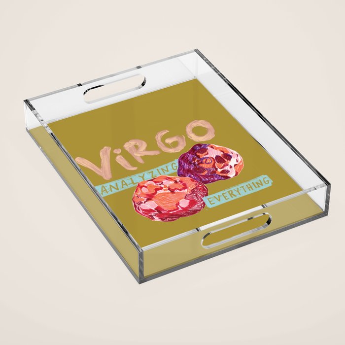 Virgo Perfection in Mustard Yellow | Zodiac Series Acrylic Tray Gallery Image 1
