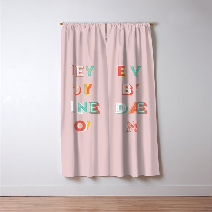 EVERYBODY DANCE NOW - bright typography Window Curtain Gallery Image 3