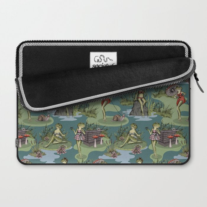 Vintage Pin-Up Girl Frogs Laptop Sleeve Gallery Image 2