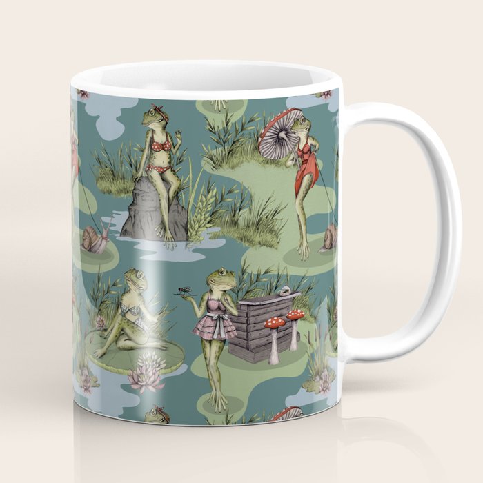 Vintage Pin-Up Girl Frogs Coffee Mug Gallery Image 1