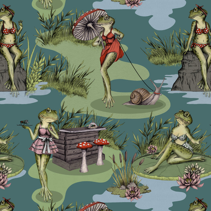 Vintage Pin-Up Girl Frogs Coffee Mug Gallery Image 2