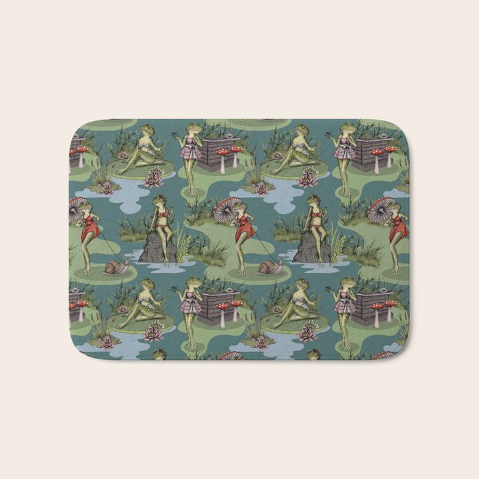 Vintage Pin-Up Girl Frogs Bath Mat Gallery Image 1