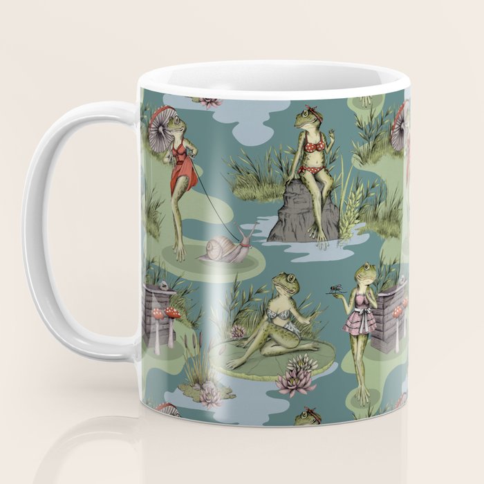 Vintage Pin-Up Girl Frogs Coffee Mug Gallery Image 3