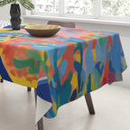 Spotted Whale, Wildlife Ocean Life Fish Illustration, Eclectic Bohemian Painting Free Swim Sea Underwater Tablecloth Gallery Image 3