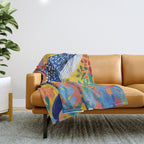 Spotted Whale, Wildlife Ocean Life Fish Illustration, Eclectic Bohemian Painting Free Swim Sea Underwater Throw Blanket Gallery Image 1