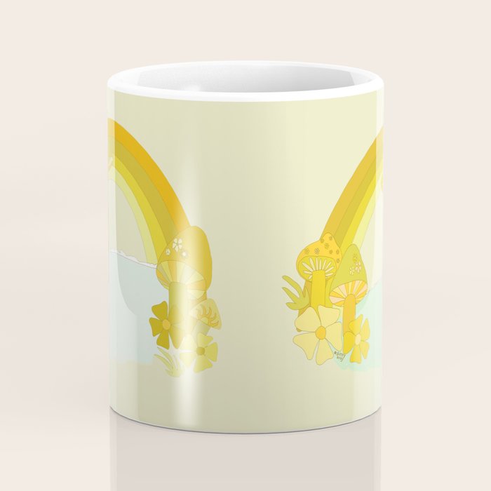 Mushy mushroom longboard surf retro floral daydreams by surfy birdy Coffee Mug Gallery Image 4
