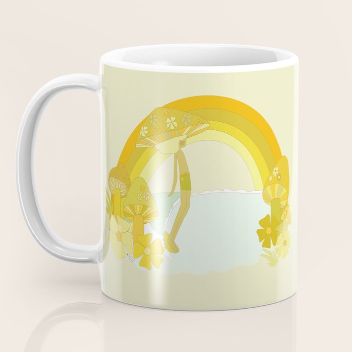 Mushy mushroom longboard surf retro floral daydreams by surfy birdy Coffee Mug Gallery Image 3