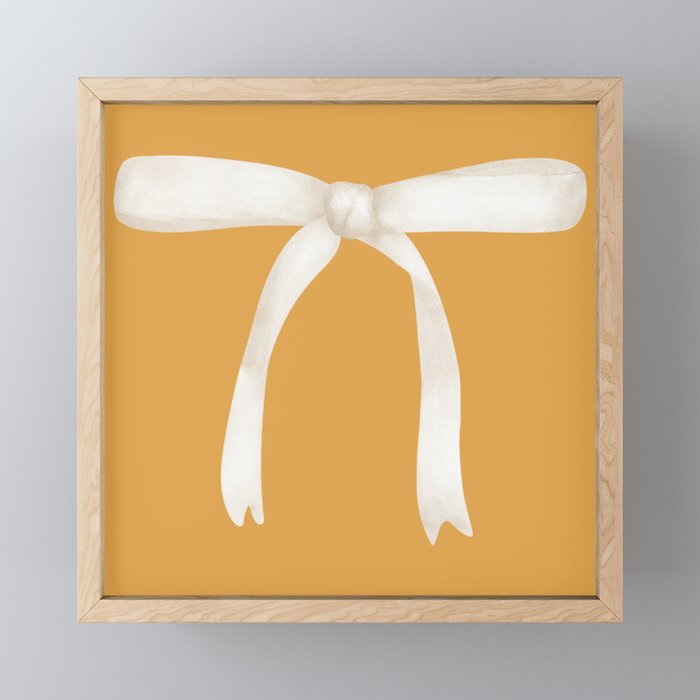 Bows & Ribbons Pattern XIX Peach Orange Mini Art Print Gallery Image 1