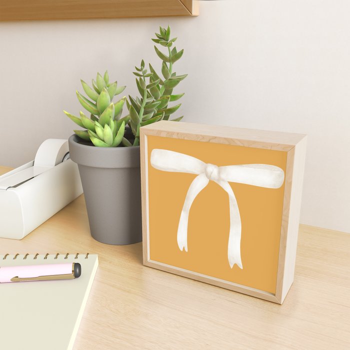 Bows & Ribbons Pattern XIX Peach Orange Mini Art Print Gallery Image 2