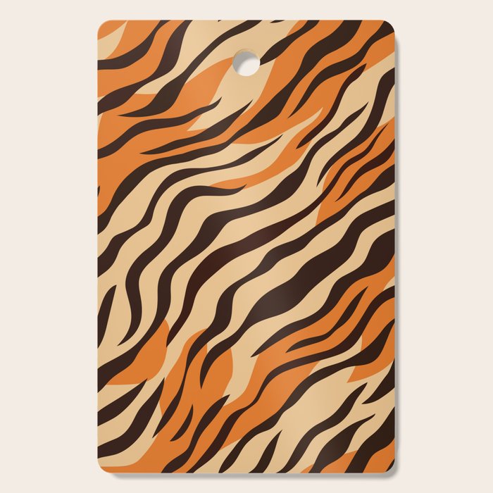 Tiger stripe animal print art pattern Cutting Board Gallery Image 1
