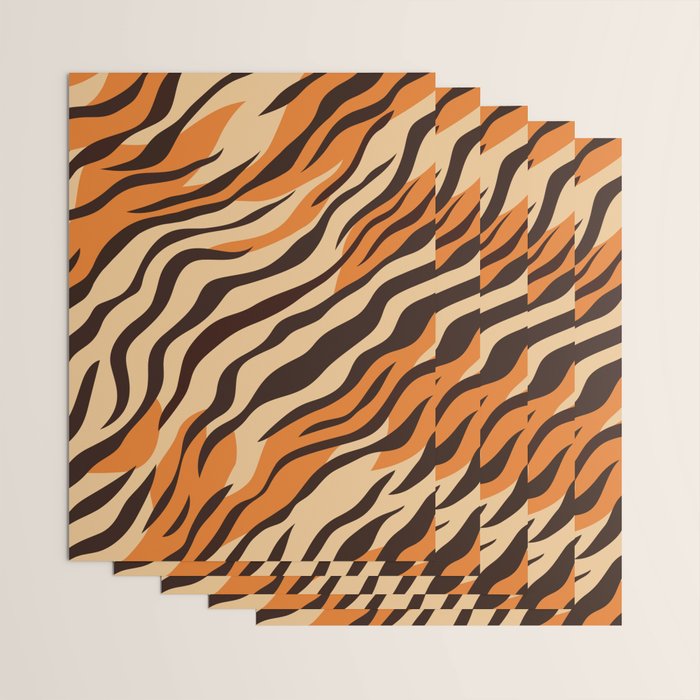 Tiger stripe animal print art pattern Wrapping Paper Gallery Image 3