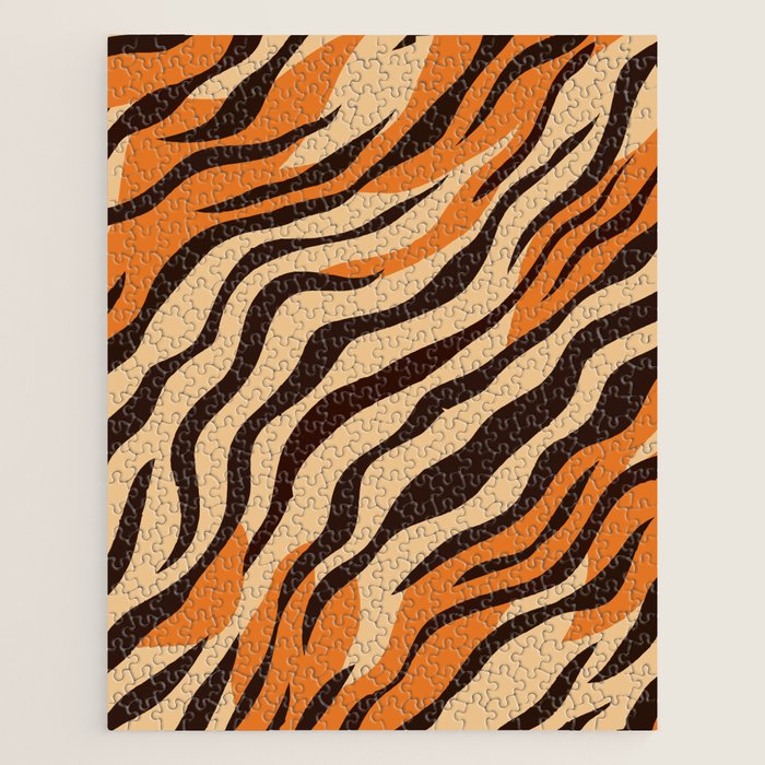 Tiger stripe animal print art pattern Jigsaw Puzzle Gallery Image 1