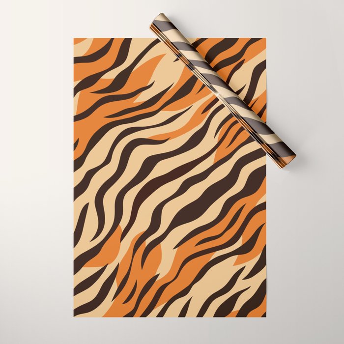 Tiger stripe animal print art pattern Wrapping Paper Gallery Image 1