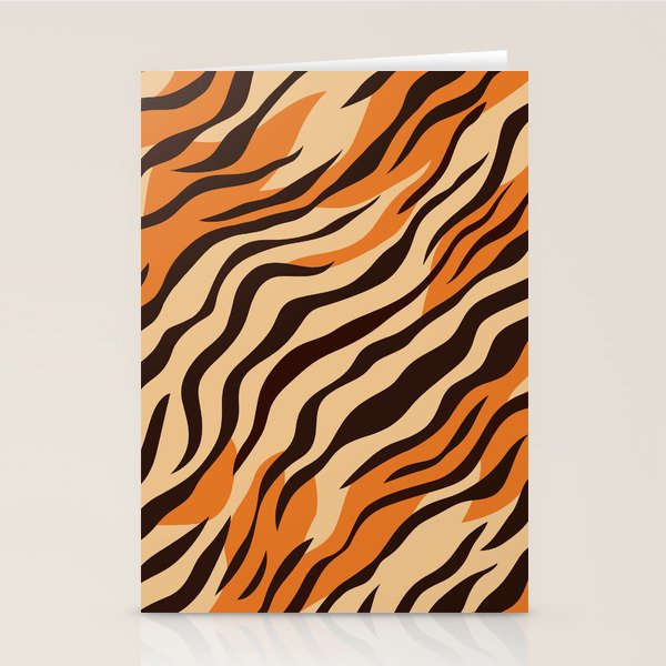 Tiger stripe animal print art pattern Stationery Card Gallery Image 1