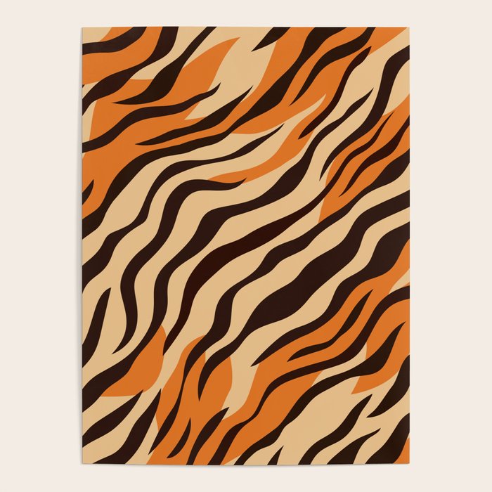 Tiger stripe animal print art pattern Poster Gallery Image 4