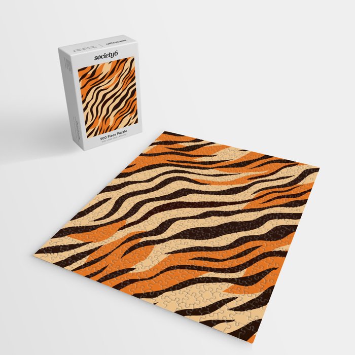 Tiger stripe animal print art pattern Jigsaw Puzzle Gallery Image 2