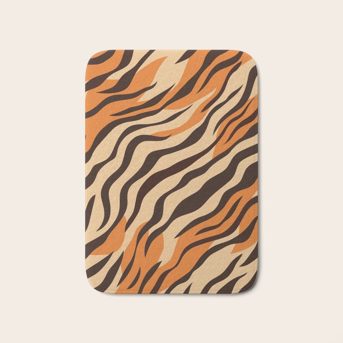 Tiger stripe animal print art pattern Bath Mat Gallery Image 1