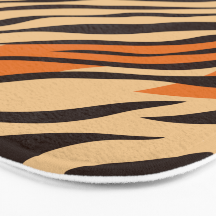 Tiger stripe animal print art pattern Bath Mat Gallery Image 3