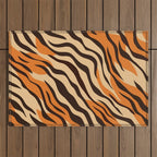 Tiger stripe animal print art pattern Outdoor Rug Gallery Image 1