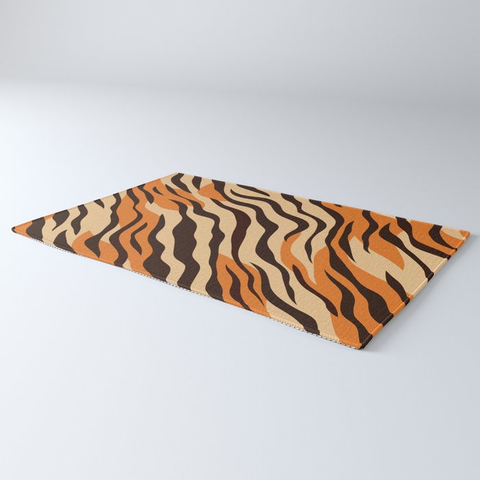 Tiger stripe animal print art pattern Rug Gallery Image 3