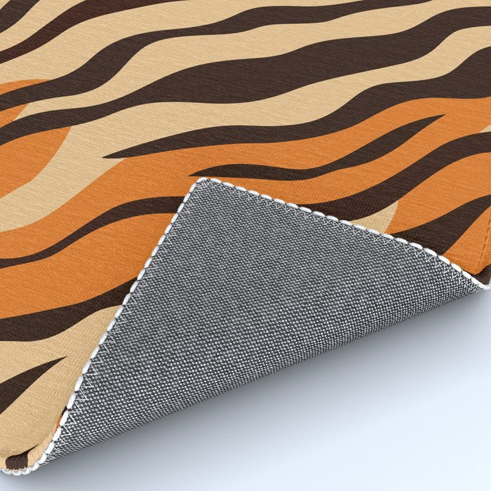 Tiger stripe animal print art pattern Rug Gallery Image 4