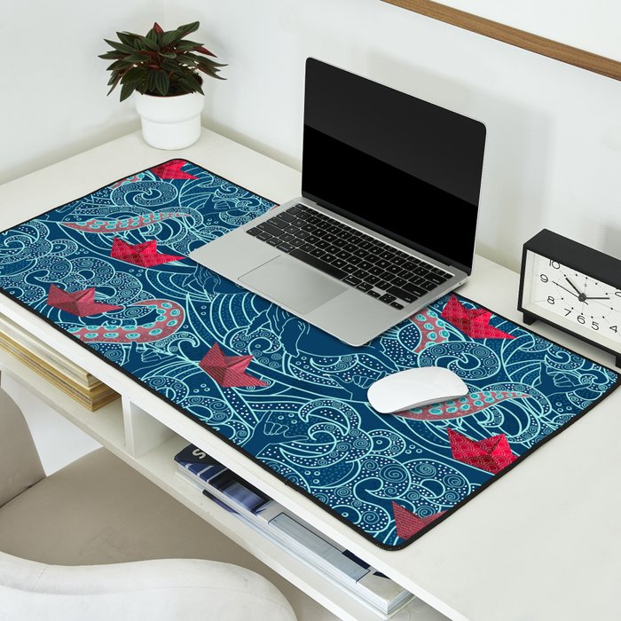 Octopus Ocean Playground smaller print Desk Mat Gallery Image 2