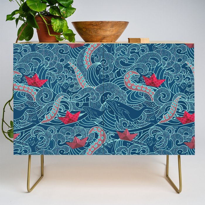 Octopus Ocean Playground smaller print Credenza Gallery Image 1