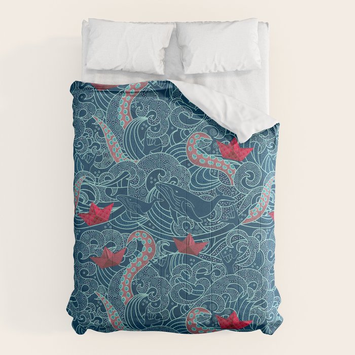 Octopus Ocean Playground smaller print Comforter Gallery Image 6