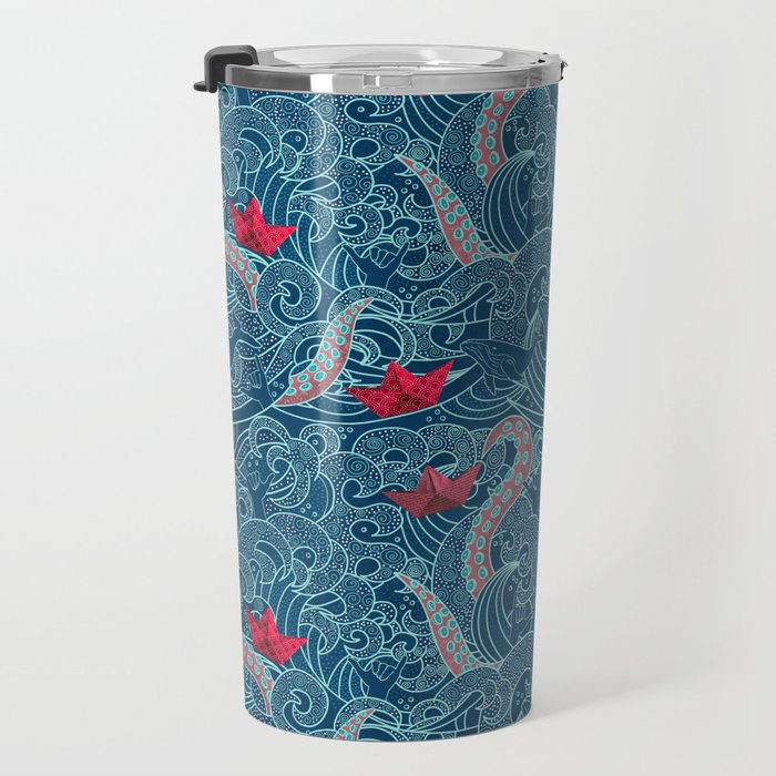Octopus Ocean Playground smaller print Travel Mug Gallery Image 3