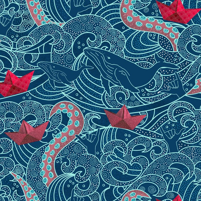 Octopus Ocean Playground smaller print Coffee Mug Gallery Image 2