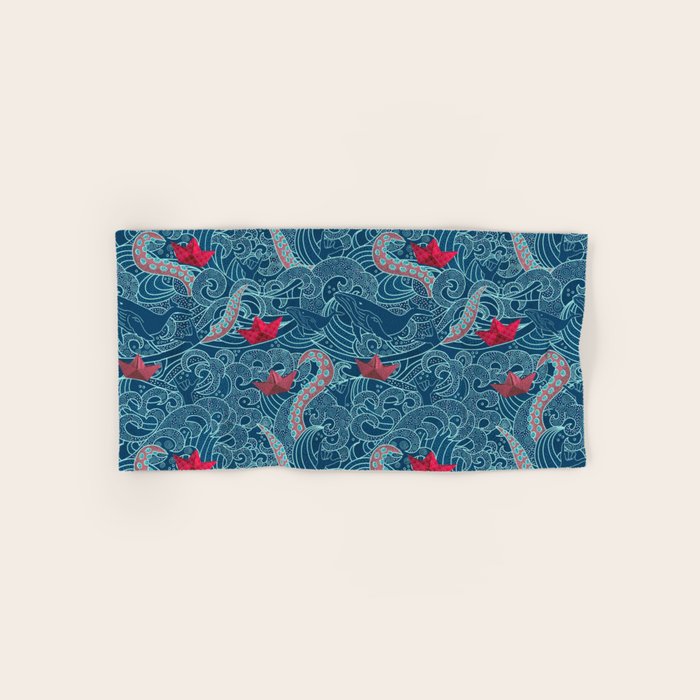 Octopus Ocean Playground smaller print Bath Towel Gallery Image 1
