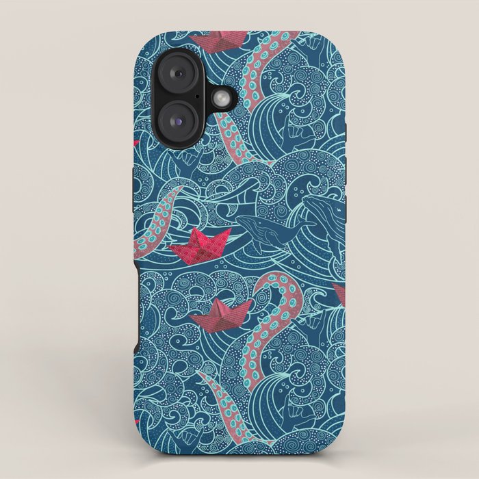 Octopus Ocean Playground smaller print iPhone Case Gallery Image 1