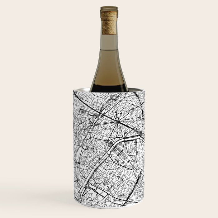 Paris White Map Wine Chiller Gallery Image 2