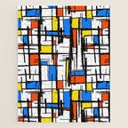 Bauhaus Aesthetic Piet Mondrian De Stijl Inspired Painted Pattern Jigsaw Puzzle Gallery Image 1