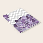Floral Prints, Chevron, Purple and Gray Notebook Gallery Image 2
