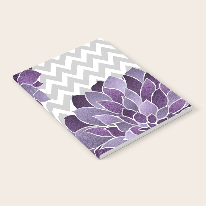 Floral Prints, Chevron, Purple and Gray Notebook Gallery Image 2