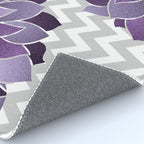 Floral Prints, Chevron, Purple and Gray Rug Gallery Image 4