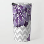Floral Prints, Chevron, Purple and Gray Travel Mug Gallery Image 3