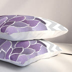 Floral Prints, Chevron, Purple and Gray Pillow Sham Gallery Image 3