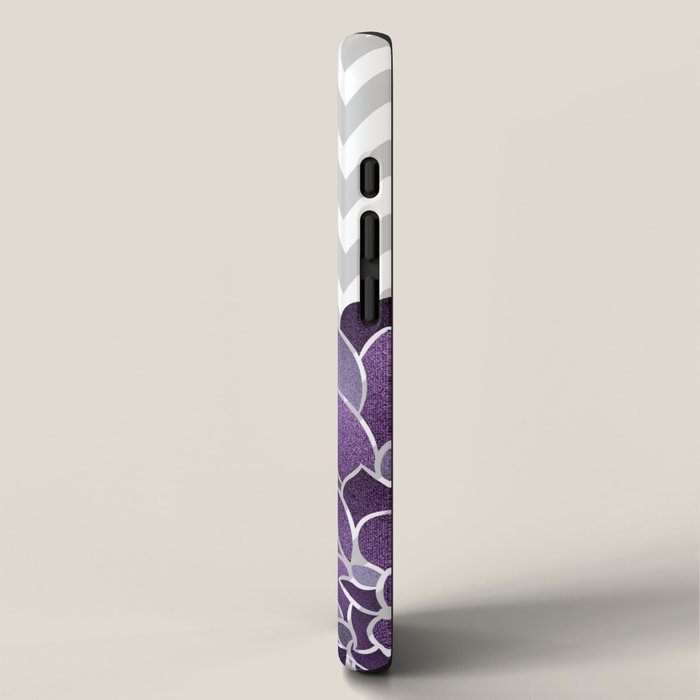 Floral Prints, Chevron, Purple and Gray iPhone Case Gallery Image 2