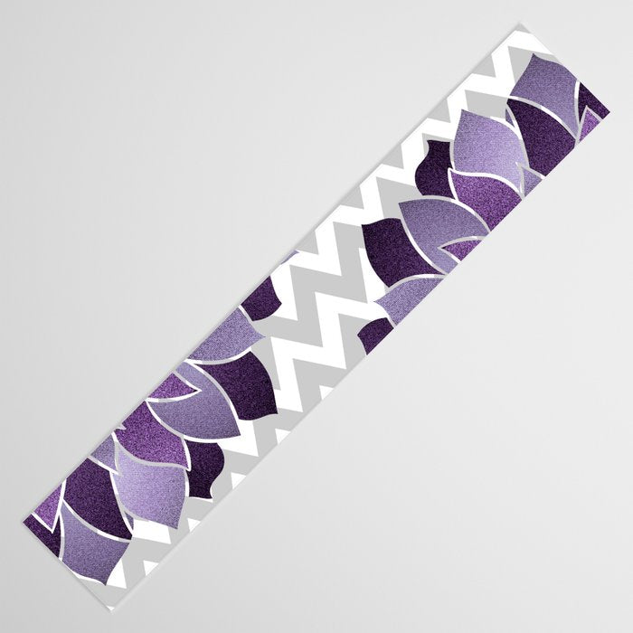 Floral Prints, Chevron, Purple and Gray Table Runner Gallery Image 3