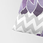 Floral Prints, Chevron, Purple and Gray Pillow Sham Gallery Image 4