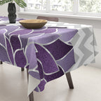 Floral Prints, Chevron, Purple and Gray Tablecloth Gallery Image 3