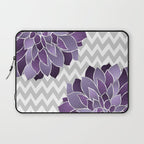 Floral Prints, Chevron, Purple and Gray Laptop Sleeve Gallery Image 1