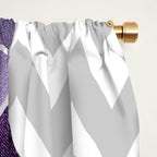 Floral Prints, Chevron, Purple and Gray Window Curtain Gallery Image 2