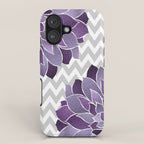 Floral Prints, Chevron, Purple and Gray iPhone Case Gallery Image 1