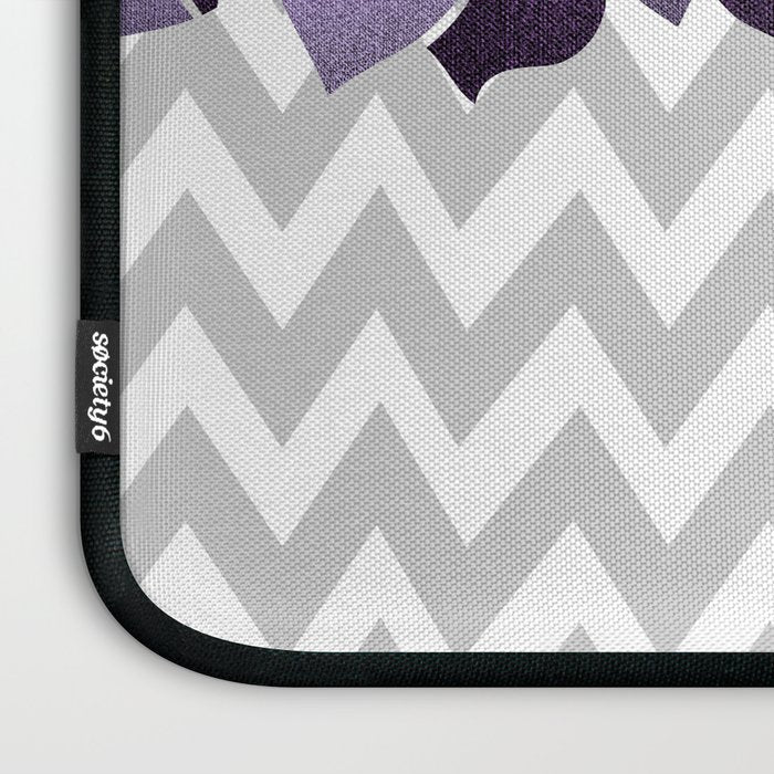 Floral Prints, Chevron, Purple and Gray Laptop Sleeve Gallery Image 3