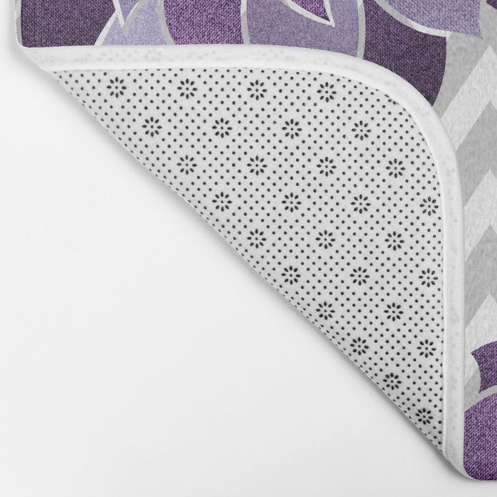 Floral Prints, Chevron, Purple and Gray Bath Mat Gallery Image 2